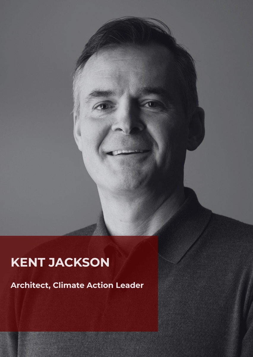 Kent Jackson, architect, photographed in black and white.